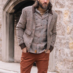 Truman Outdoor Shirt in Brushed Plaid // Brown + Red (M)