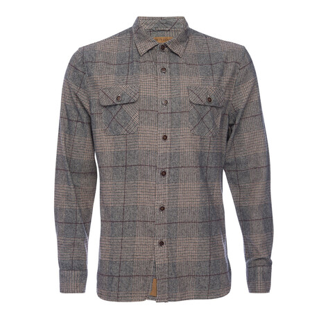 Truman Outdoor Shirt in Brushed Plaid // Brown + Red (XS)
