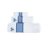 Fancy Border Towel Set // Set of 3 (Royal Blue)