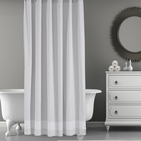 Herringbone Shower Curtain (White)