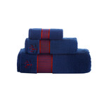 Fancy Border Towel Set // Set of 3 (Royal Blue)