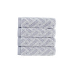 Criss Cross Stripe Hand Towel // Silver (Single)