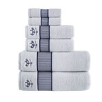 Fancy Border Towel Set // Set of 6 (Royal Blue)