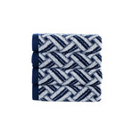 Criss Cross Stripe Hand Towel // Navy (Single)