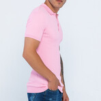 Cable Knit Short Sleeve Short Sleeve Polo Shirt // Pink (3XL)