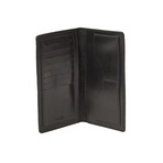 Vertical Long Leather Wallet // Black