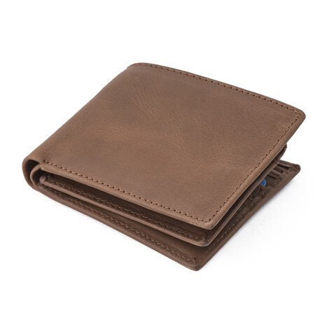 Bifold Leather Wallet + Flip I.D. // Light Brown