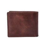 Bifold Leather Wallet + Middle I.D. Flap + Change Pocket // Dark Brown