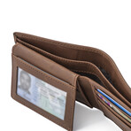 Bifold Leather Wallet + Flip I.D. // Light Brown