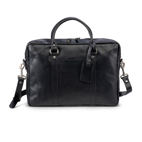 Slim Leather Briefcase // 15.5" // Black