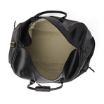 Ajax Leather Duffle Bag + Shoe Compartment // Black