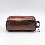 Small Leather Dopp Kit // Antique Brown