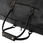 Ajax Leather Duffle Bag + Shoe Compartment // Black