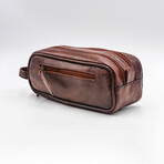 Large Leather Dopp Kit // Antique Brown