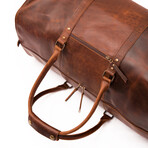 Ajax Leather Duffle Bag + Shoe Compartment // Light Brown