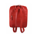Travel Leather Backpack // Red