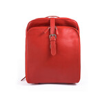 Travel Leather Backpack // Red