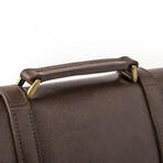 Travel Leather Briefcase // 17" // Antique Brown