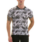 Hawaiian Print European T-Shirt // Black + Gray (M)