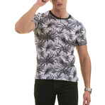 Hawaiian Print European T-Shirt // Black + Gray (S)