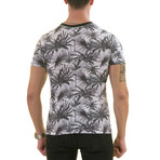 Hawaiian Print European T-Shirt // Black + Gray (S)