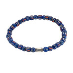 Dell Arte // Stretchable Java Glass Beads + Lapis Stone // Multicolor