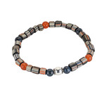 Dell Arte // Stretchable Java Glass Beads + Cornelian Stone // Multicolor