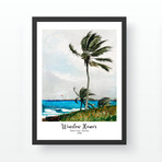 Palm Tree, Nassau // 17.7"H x 13.8"W x 0.8"D (Brown Frame)