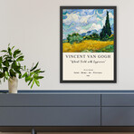Wheat Field with Cypresses // 29.5"H x 21.6"W x 0.8"D (Brown Frame)