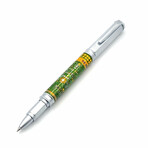 Magnetic Circuit Board Rollerball Pen // Brushed Satin + Green