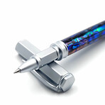 Magnetic Abalone Shell Rollerball Pen // Brushed Satin
