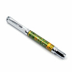 Magnetic Circuit Board Rollerball Pen // Chrome + Green