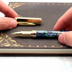 Magnetic Abalone Shell Rollerball Pen // Gold