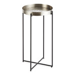 Map Accent Table Antique // Nickel