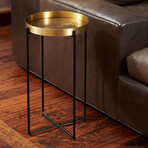 Map Accent Table // Antique Brass