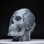 Robot Skull Headphone Stand // Silver