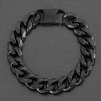 Black Plated Stainless Steel Curb Chain 14mm Bracelet // 8.5"