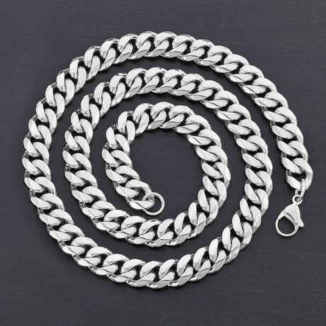 Polished Stainless Steel Curb Chain Necklace // 26"
