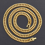 Gold Plated Stainless Steel Cuban Curb Chain Necklace // 24"