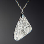 Genuine Natural Muonionalusta Meteorite Pendant with 18" Sterling Silver Chain // 218g