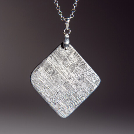 Genuine Natural Muonionalusta Meteorite Pendant + 18" Sterling Silver Chain // 190 g