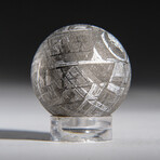 Genuine Muonionalusta Meteorite Sphere + Acrylic Display Stand