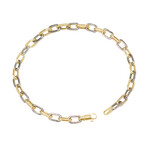 Solid 10K Two-Tone Gold Anchor Chain Bracelet // 4.5mm // Yellow Gold + White Gold // 8"