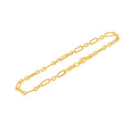 Solid 10K Gold 1+1 Anchor Chain Bracelet // 3.5mm // Yellow Gold // 8"