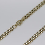 Solid 10K Two-Tone Gold Patterned Chain Link Necklace // 4mm // Yellow Gold + White Gold (22" // 12.8g)