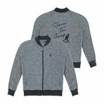 3D Poly Zip-Up Track Jacket // Gray Mix (M)