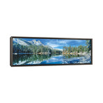 Snow Covered Mountain and Trees reflected in Lake (12"H x 36"W x 0.75"D)