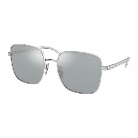 Women's Fashion PR55YS-1BC02R Sunglasses // Silver + Blue Mirror Silver