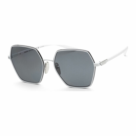 Women's Fashion PR55YS-4615Z1 Polarized Sunglasses // White + Dark Gray