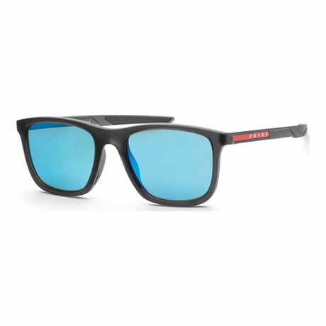 Men's Linea Rossa PS10WS-13C08R Sunglasses // Gray Crystal + Light Green-Blue Mirror
